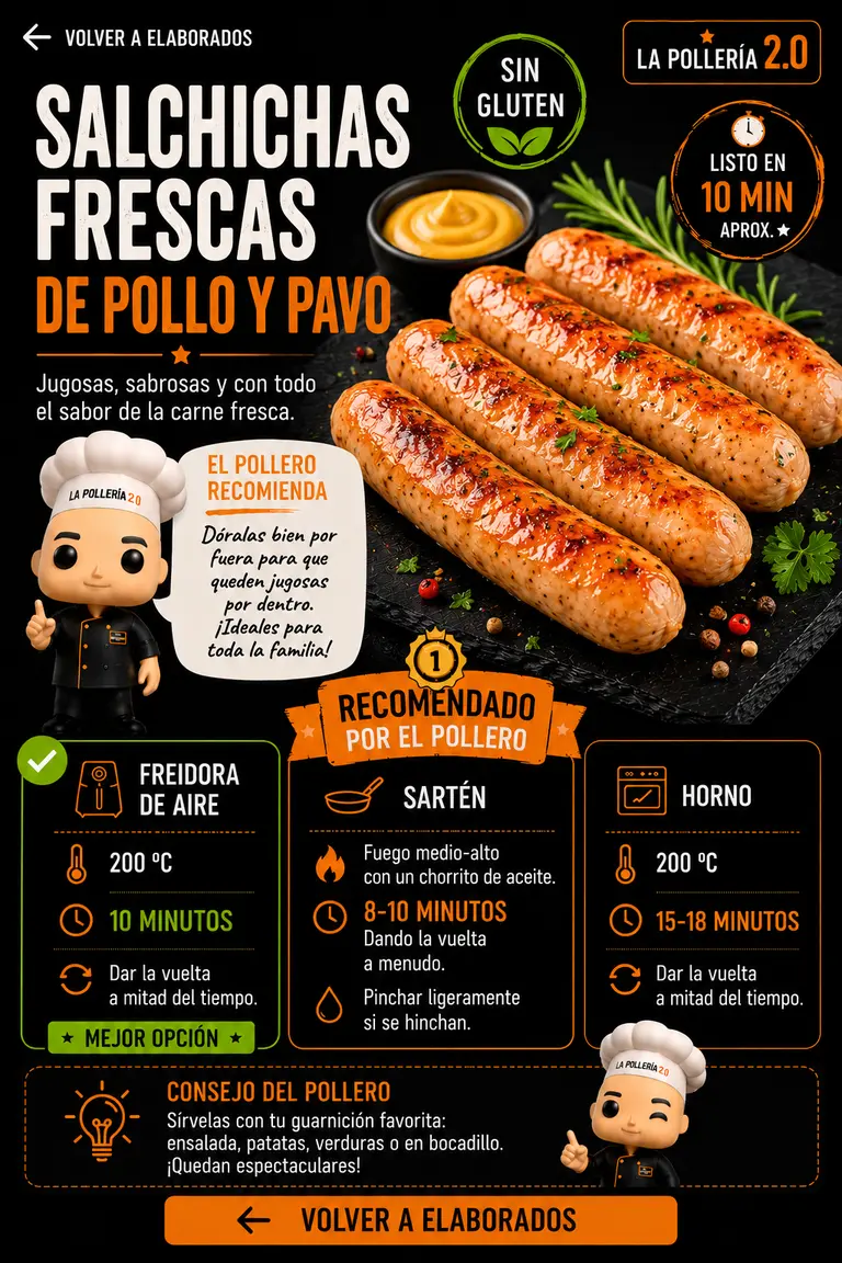 Salchichas Frescas de Pollo y Pavo